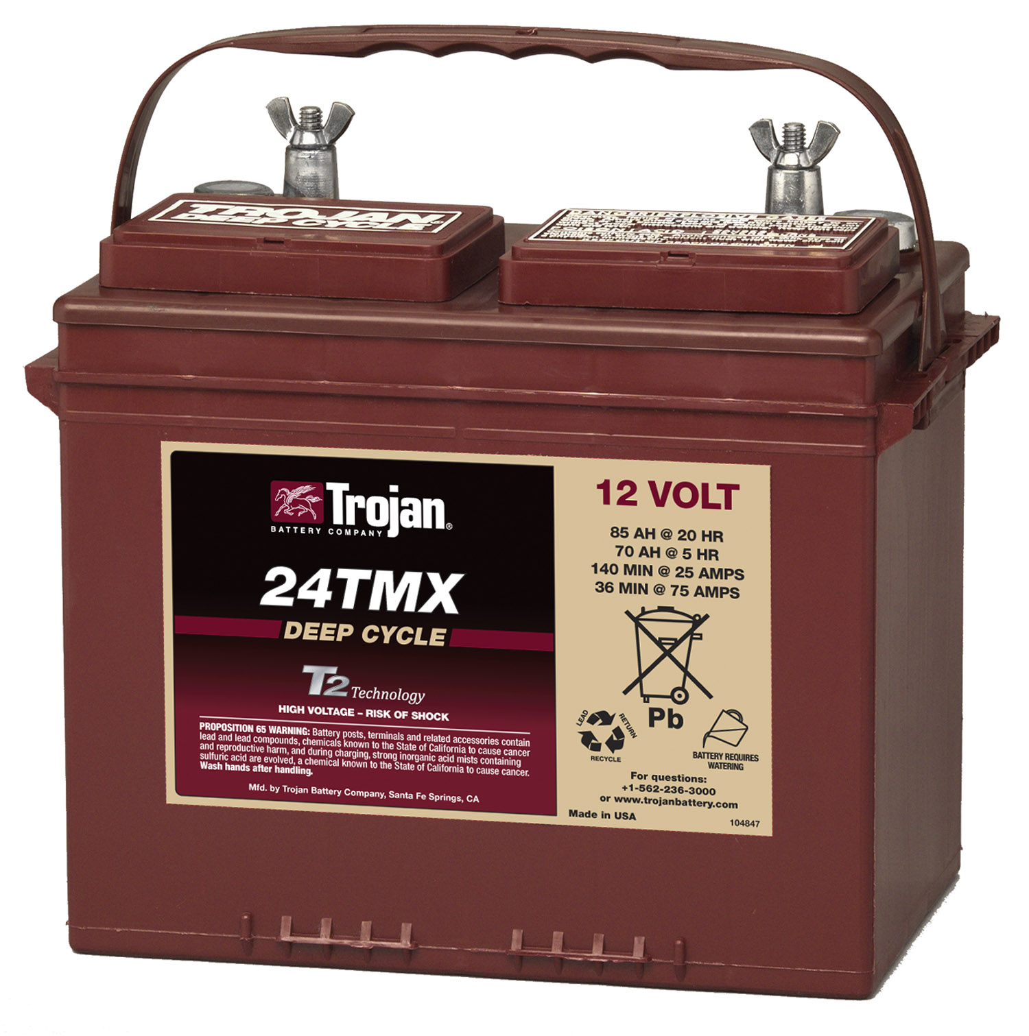 24TMX Trojan 12 Volt Golf Cart Battery